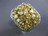 ESTATE EXTRA LARGE 5.43CT WHITE & FANCY YELLOW DIAMOND 18KT 2 TONE GOLD FUN RING