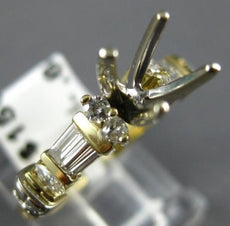 ANTIQUE .64CT DIAMOND 14K 2 TONE GOLD FILIGREE SEMI MOUNT ENGAGEMENT RING #21105