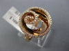 ESTATE WIDE .33CT DIAMOND 14KT ROSE GOLD 3D OPEN CIRCULAR SWIRL FLOWER LOVE RING