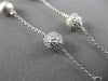 ESTATE LARGE 1.25CT DIAMOND 14K WHITE GOLD 3D CLUSTER BY THE YARD MATTE NECKLACE