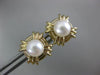 ESTATE AAA SOUTH SEA PEARL 14KT YELLOW GOLD 3D ROUND SQUARE STUD EARRINGS #26241