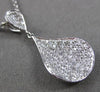 ESTATE LARGE .45CT DIAMOND 14KT WHITE GOLD 3D PEAR FLOATING DROP PENDANT & CHAIN