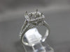 ESTATE .56CT DIAMOND 14KT WHITE GOLD 3D SQUARE HALO SEMI MOUNT ENGAGEMENT RING