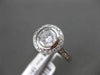 ESTATE WIDE 1.26CT DIAMOND 14KT WHITE GOLD HALO 3D MILGRAIN ENGAGEMENT RING 11mm