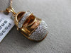 ESTATE LARGE .43CT DIAMOND 14KT ROSE GOLD 3D BABY SHOE PAVE FUN FLOATING PENDANT
