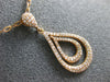 ESTATE .38CT ROUND DIAMOND 14KT ROSE GOLD 3D CLASSIC TEAR DROP FLOATING PENDANT