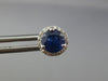 ESTATE 1.69CT DIAMOND & AAA ROUND SAPPHIRE 14KT WHITE GOLD CLASSIC STUD EARRINGS