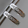 ESTATE .25CT DIAMOND 14KT WHITE GOLD CLASSIC CHANNEL HUGGIE EARRINGS BEAUTIFUL!