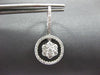 ESTATE LARGE 1.90CT DIAMOND 14K WHITE GOLD CIRCLE OF LIFE HUGGIE HANGING EARRING