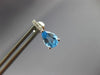 ESTATE 2.02CT DIAMOND & AAA BLUE TOPAZ 14K WHITE GOLD TEAR DROP HANGING EARRINGS