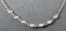 ESTATE .07CT DIAMOND 18KT WHITE GOLD CLASSIC BY THE YARD BEZEL 7 STONE NECKLACE