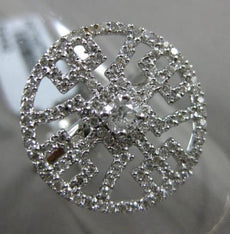 ESTATE WIDE .73CT DIAMOND 18KT WHITE GOLD 3D OPEN FILIGREE CIRCULAR FUN RING