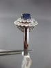 ESTATE 2.17CT DIAMOND & SAPPHIRE 18KT WHITE GOLD 3D DOUBLE HALO ENGAGEMENT RING