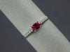 ESTATE .39CT DIAMOND & AAA RUBY 14KT WHITE GOLD 3D ROUND & OVAL CLASSIC FUN RING