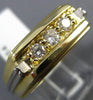 ESTATE WIDE .30CT DIAMOND 14KT WHITE & YELLOW GOLD THREE STONE MEN'S RING #10914