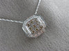 ESTATE .50CT WHITE & FANCY YELLOW DIAMOND 14K WHITE GOLD FILIGREE PENDANT #20803