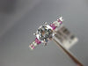 ESTATE 1.87CT DIAMOND & AAA PINK SAPPHIRE 14K WHITE GOLD CLASSIC ENGAGEMENT RING