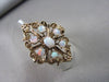 ANTIQUE LARGE FILIGREE AUSTRALIAN OPAL 1.30CTW 14KT YELLOW GOLD FLORAL RING !!!