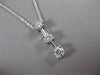 ESTATE LARGE .66CT ROUND DIAMOND 14KT WHITE GOLD 3 STONE FLOATING PENDANT #16660