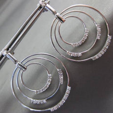 ESTATE LARGE .55CT DIAMOND 14KT WHITE GOLD ETOILE MULTI CIRCLE HANGING EARRINGS