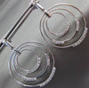 ESTATE LARGE .55CT DIAMOND 14KT WHITE GOLD ETOILE MULTI CIRCLE HANGING EARRINGS