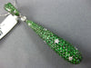 EXTRA LARGE 11.38CT DIAMOND & TSAVORITE 18KT WHITE GOLD TEAR DROP ETOILE PENDANT