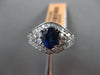 ESTATE 1.51CT ROUND DIAMOND & AAA OVAL SAPPHIRE 14KT WHITE GOLD ENGAGEMENT RING