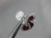 ESTATE LARGE 4.35CT DIAMOND & AAA RUBY 18K WHITE GOLD 3D HALO FLOWER EARRINGS