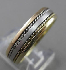 ESTATE WIDE 14KT TWO TONE GOLD DOUBLE ROPE WEDDING ANNIVERSARY RING 5mm #23548