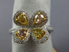 ESTATE WIDE 1.52CT MULTI COLOR DIAMOND 14KT 2 TONE GOLD CLOVER FLOWER LOVE RING