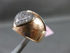 ANTIQUE WIDE .20CT DIAMOND 14KT WHITE & ROSE GOLD HEART ITALIAN ETOILE FUN RING