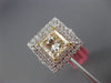 ESTATE LARGE GIA 3.86CT WHITE FANCY YELLOW DIAMOND 18K GOLD HALO ENGAGEMENT RING