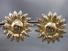 ESTATE LARGE 14KT YELLOW GOLD 3D HANDCRAFTED SUNFLOWER EARRINGS BEAUTIFUL #24053
