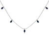 ESTATE .65CT AAA SAPPHIRE 14KT WHITE GOLD 3D CLASSIC BY THE YARD LOVE NECKLACE