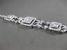 ESTATE LARGE 2.11CT DIAMOND 18KT WHITE GOLD 3D HALO LINK SQUARE TENNIS BRACELET