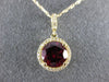 ESTATE LARGE 2.38CT DIAMOND & AAA RHODOLITE 14K WHITE GOLD 3D ROUND HALO PENDANT