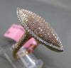 ESTATE EXTRA LARGE 1.34CT DIAMOND 18KT WHITE & ROSE GOLD 3D MARQUISE PAVE RING
