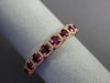 ESTATE .57CT AAA RUBY 14KT ROSE GOLD MILGRAIN 9 STONE WEDDING ANNIVERSARY RING