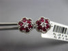 ESTATE .77CT DIAMOND & AAA RUBY 18KT WHITE GOLD 3D FLOWER FILIGREE STUD EARRINGS
