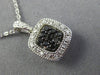 ESTATE .30CT WHITE & BLACK DIAMOND 14KT WHITE GOLD 3D SQUARE FILIGREE PENDANT