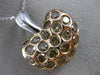 ESTATE LARGE 5.20CT MULTI COLOR DIAMOND 18KT 2 TONE GOLD 3D HEART SHAPE PENDANT