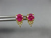 ANTIQUE 1.20CT DIAMOND & AAA RUBY 14KT YELLOW GOLD CLUSTER STUD EARRINGS #18909