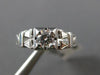 ANTIQUE .35CT DIAMOND 18K WHITE GOLD CLASSIC OPEN FILIGREE ENGAGEMENT RING #9104
