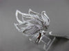 ESTATE MASSIVE 1.25CT DIAMOND 18KT WHITE GOLD FLORAL 3D PAVE FLAME FUN RING