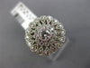 ESTATE WIDE .74CT ROUND DIAMOND 14KT WHITE GOLD 3D FILIGREE MILGRAIN FLOWER RING