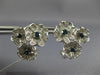 ESTATE .95CT DIAMOND & AAA SAPPHIRE 18K WHITE GOLD MULTI FLOWER CLIP ON EARRINGS