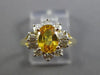 ESTATE 1.23CT DIAMOND & YELLOW SAPPHIRE 14KT TWO TONE GOLD OVAL ENGAGEMENT RING