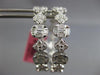 ESTATE EXTRA LARGE 3.38CT DIAMOND 18KT WHITE GOLD HOOP HUGGIE HANGING EARRINGS