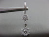 ESTATE .63CT DIAMOND 14K WHITE GOLD 3D CLUSTER FLOWER LEVERBACK HANGING EARRINGS