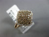 ESTATE .95CT WHITE & FANCY CHOCOLATE DIAMOND 14KT ROSE GOLD 3D SQUARE HALO RING
